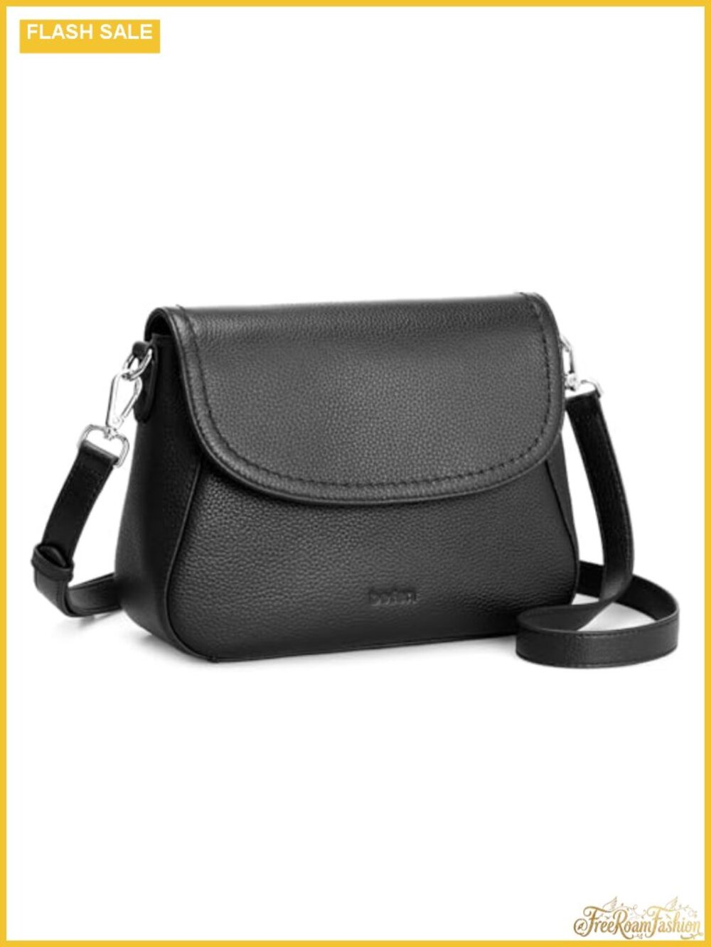 Genuine Leather Saddle Crossbody Bag RFID Blocking Small Flap Purse